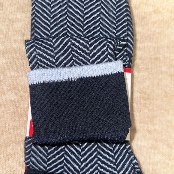 MK Men’s 3 pack Sky Midnight Blue Chevron Stripe Cotton Blend Dress Crew Socks - Picture 4 of 10